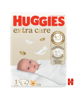 Huggies Бебешки пелени Extra Care 1, 3-5кг 26 бр.