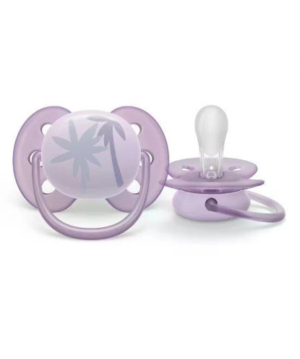 Комплект от 2 бр. ортодонтични залъгалки Philips AVENT SCF091/09 Ultra Soft 0-6м, с декорация Слонче и Палми, в кутия за стерили