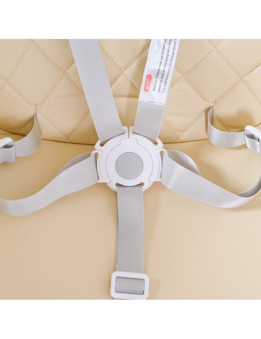 Дървен стол за хранене Gelato 2в1 бежов