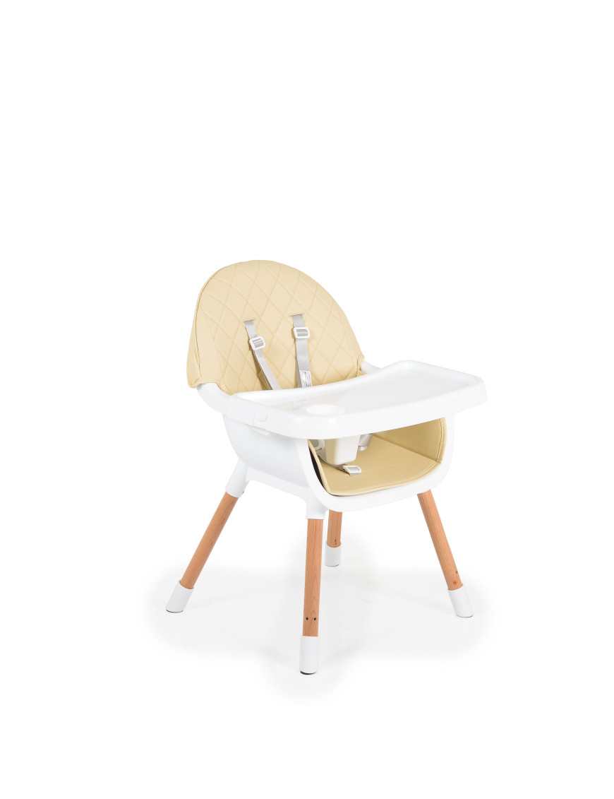 Дървен стол за хранене Gelato 2в1 бежов