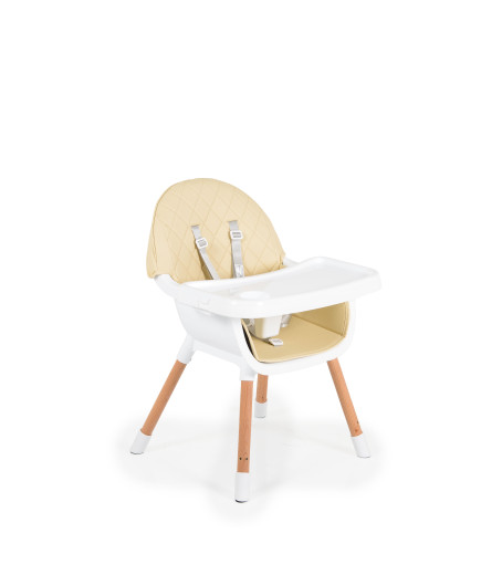 Дървен стол за хранене Gelato 2в1 бежов