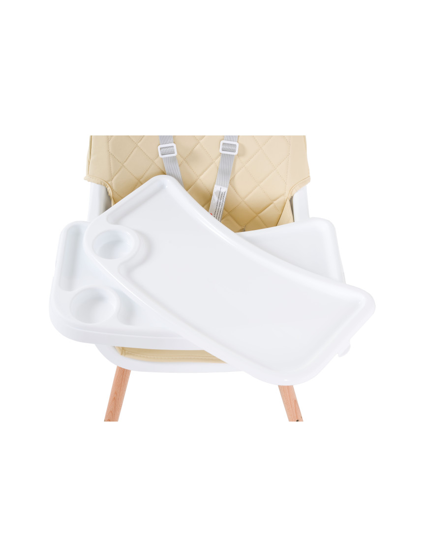 Дървен стол за хранене Gelato 2в1 бежов