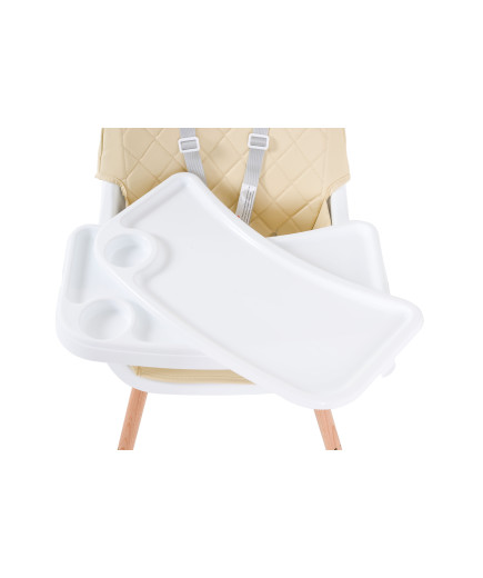 Дървен стол за хранене Gelato 2в1 бежов