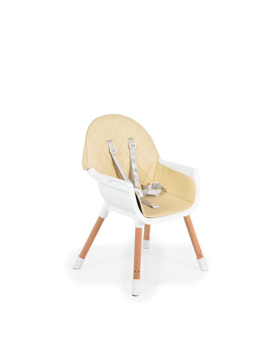 Дървен стол за хранене Gelato 2в1 бежов