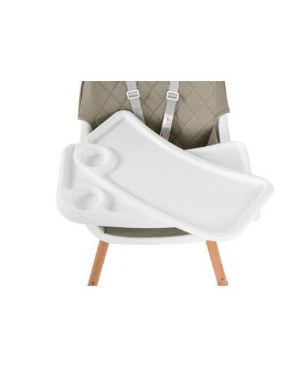 Дървен стол за хранене Gelato 2в1 сив