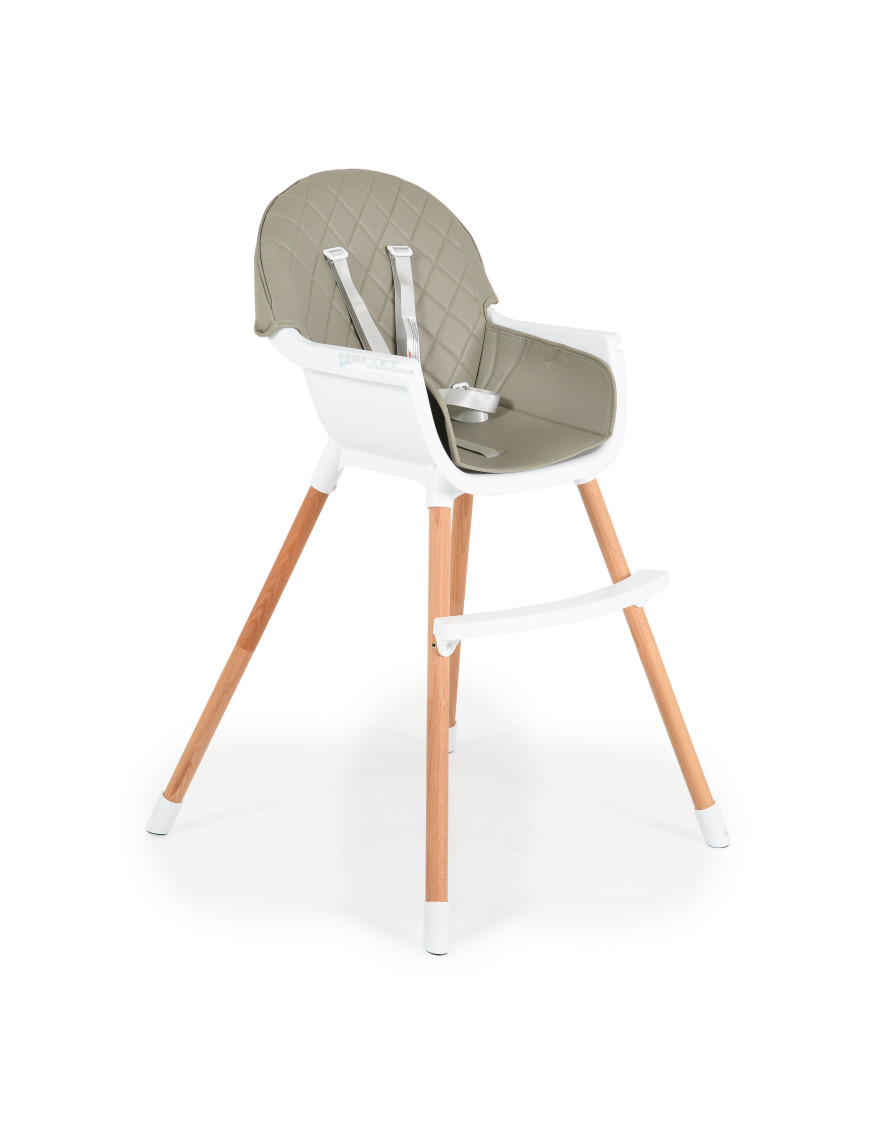 Дървен стол за хранене Gelato 2в1 сив