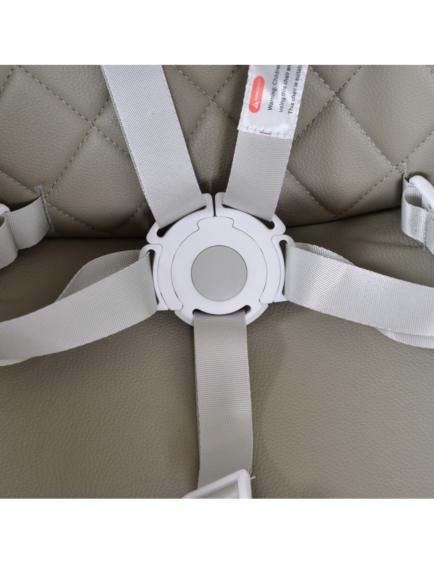 Дървен стол за хранене Gelato 2в1 сив