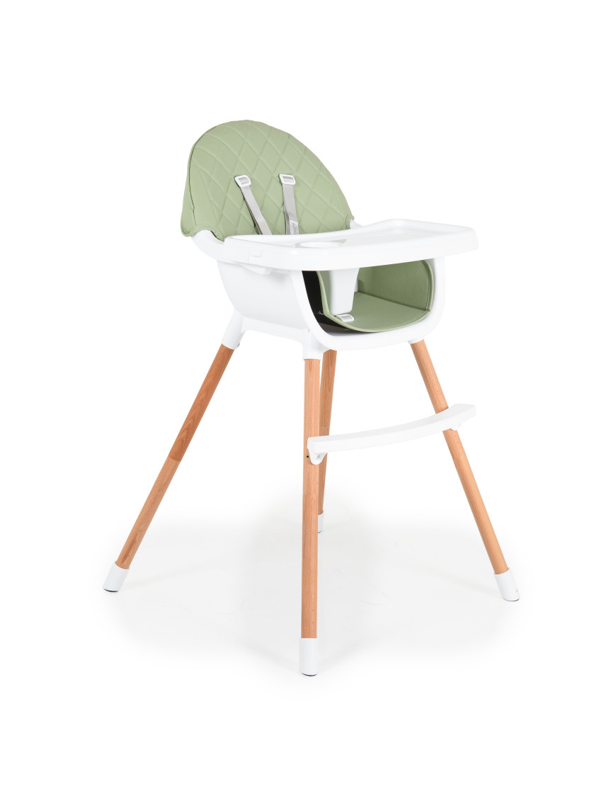 Дървен стол за хранене Gelato 2в1 мента