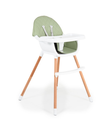 Дървен стол за хранене Gelato 2в1 мента