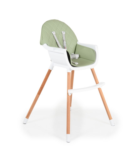 Дървен стол за хранене Gelato 2в1 мента