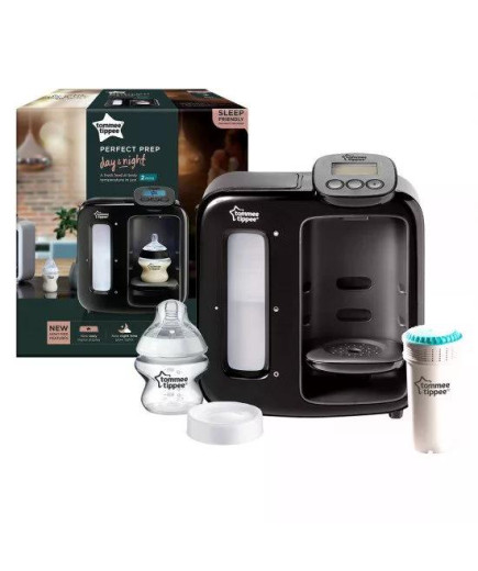 Уред за приготвяне на адаптирано мляко Tommee Tippee Perfect Prep Day & Night с дигитален дисплей и мека нощна светлина, включен