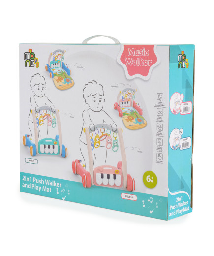 Играчка за прохождане 2в1 Piano blue HE0637