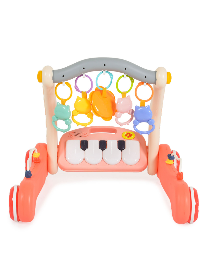 Играчка за прохождане 2в1 Piano pink HE0638