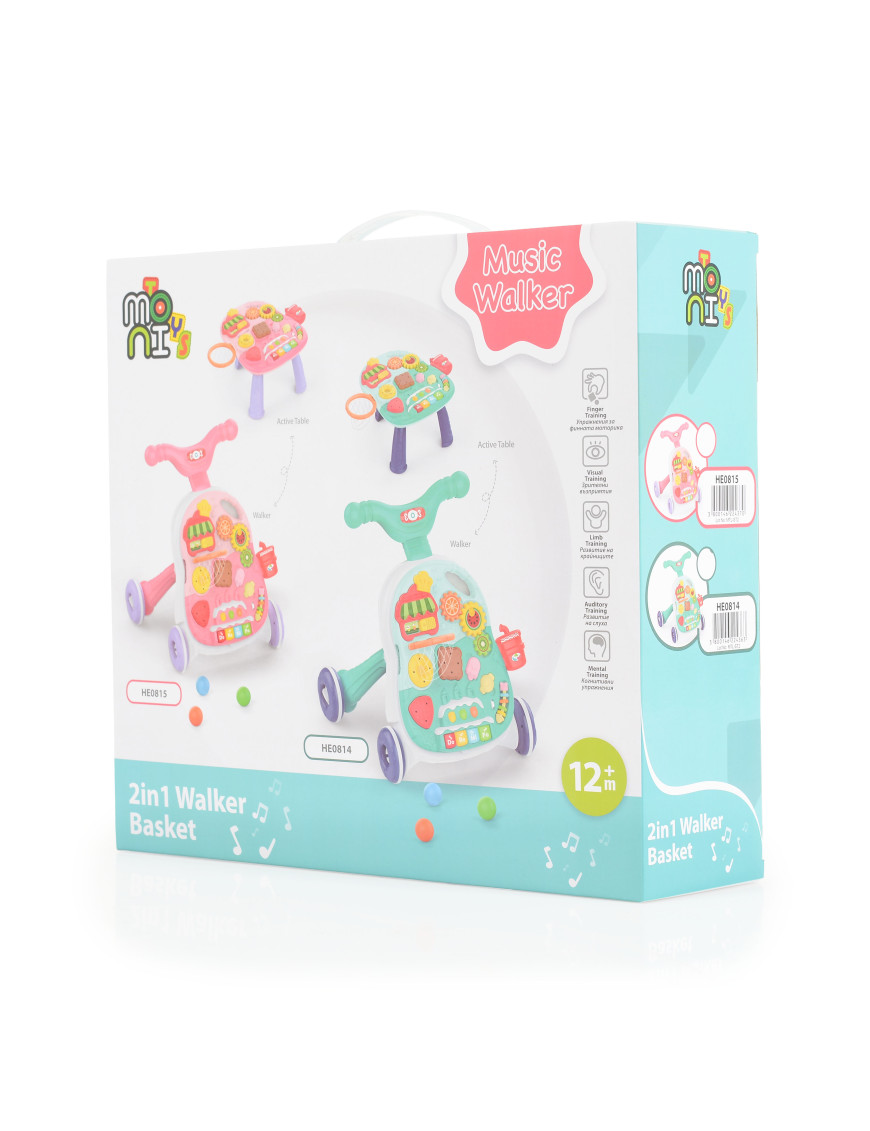 Играчка за прохождане 2в1 Basket розов