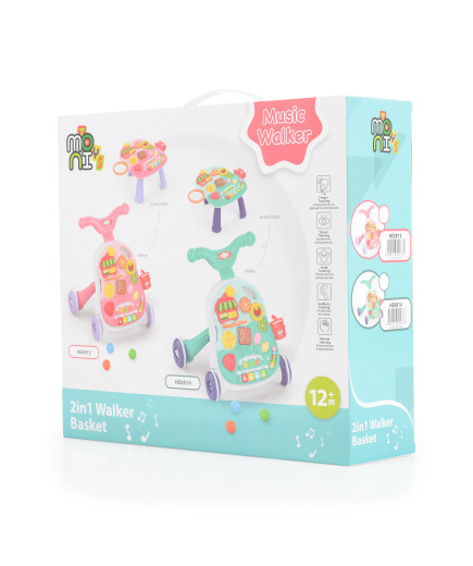 Играчка за прохождане 2в1 Basket розов