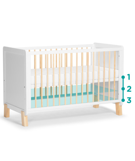 Kinderkraft NICO креватче бяло БЕЗ МАТРАК