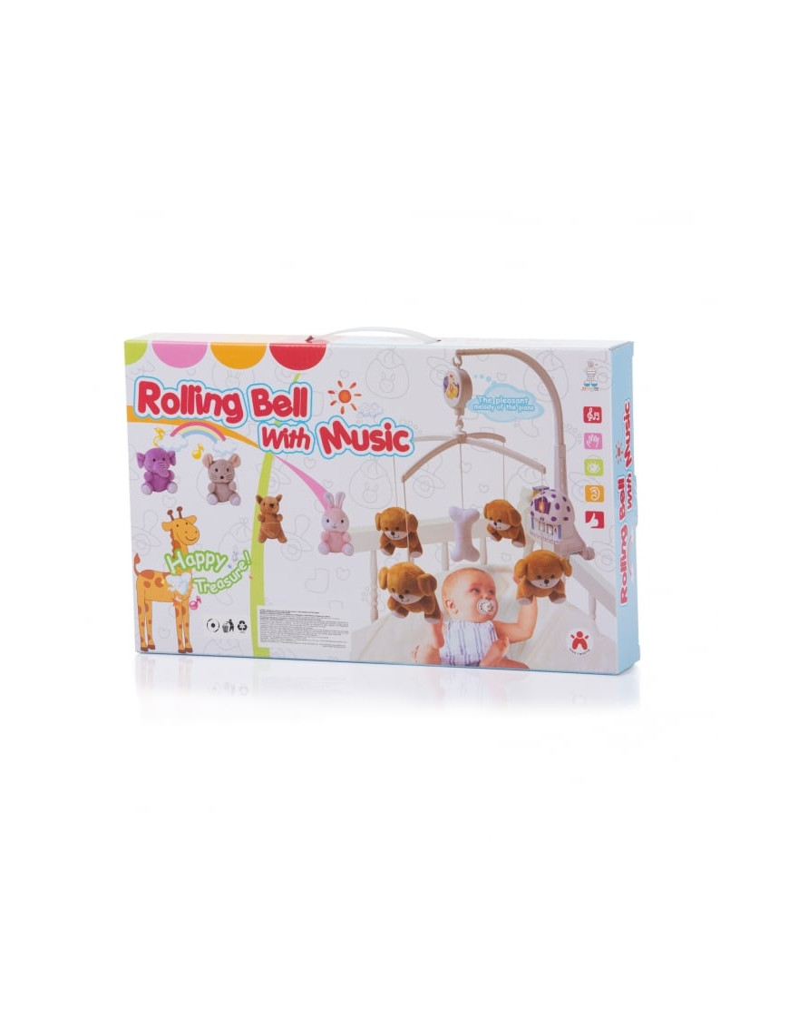 Муз. играчка за легло "Сини зайчета"