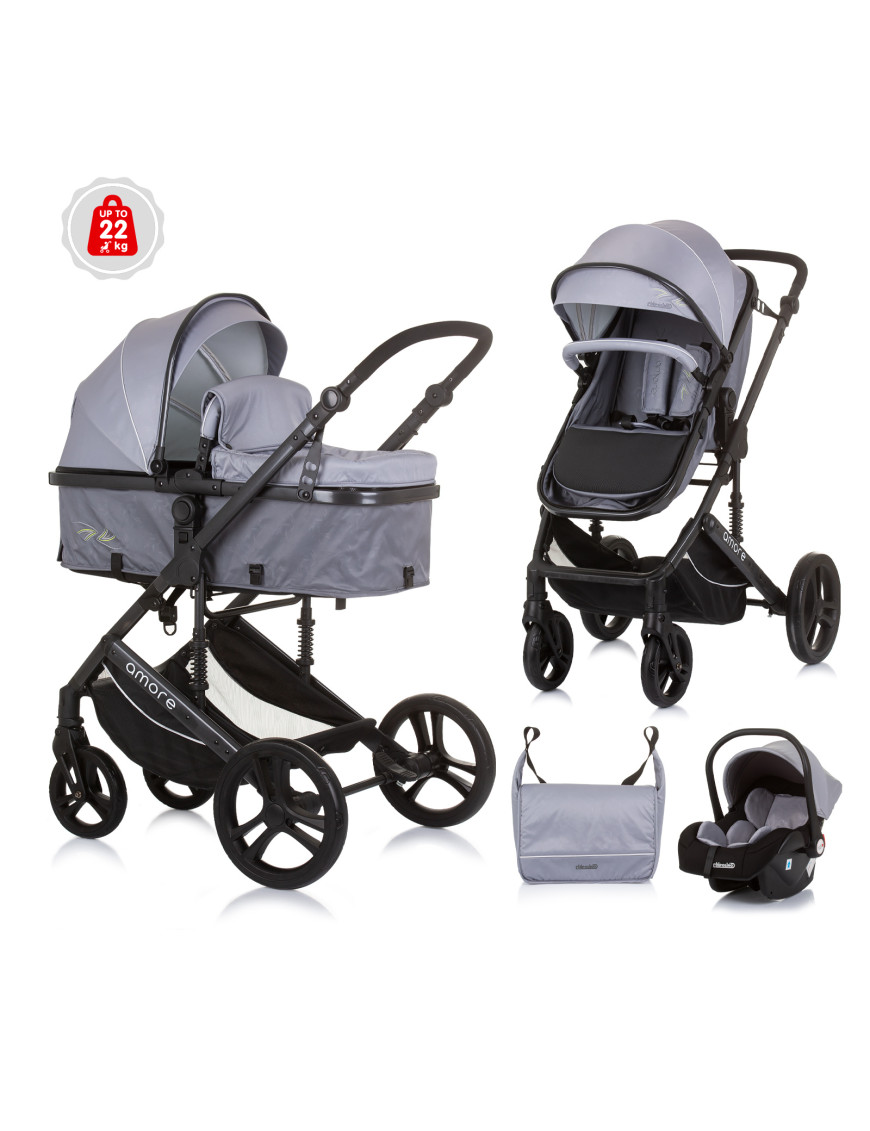 Детска количка "Аморе" пепелно сиво