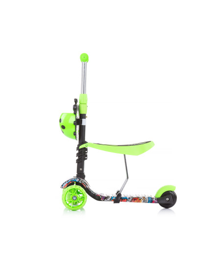 Детски скутер "Киди Ево" зелени графити