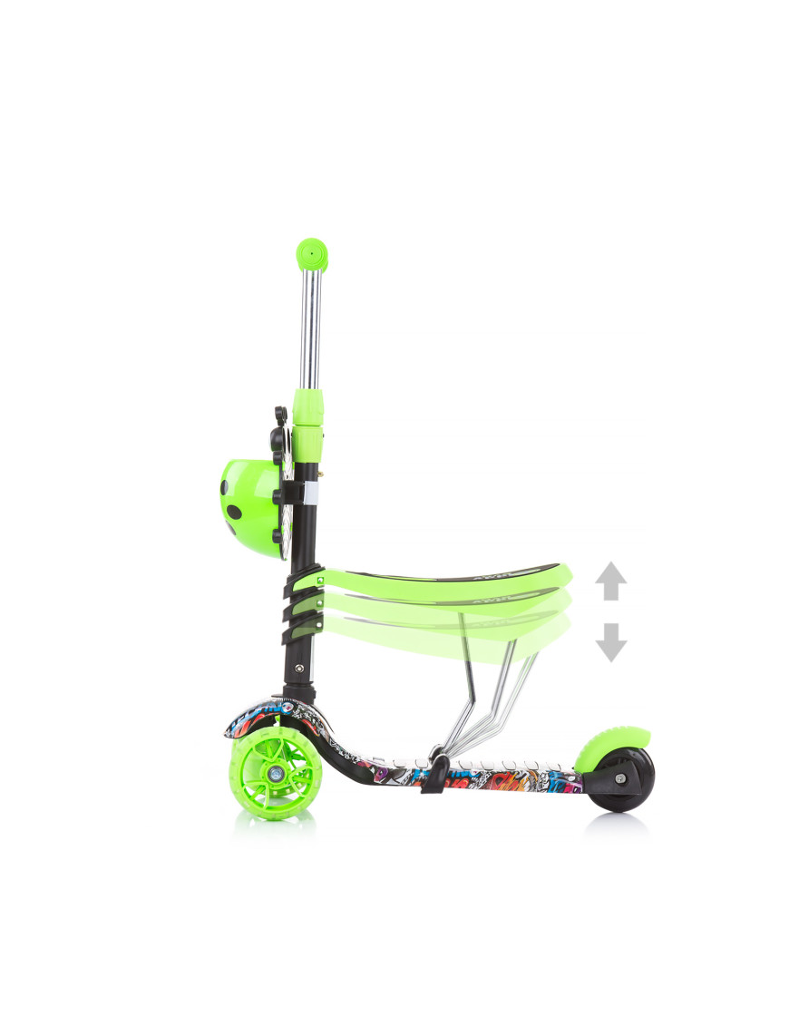 Детски скутер "Киди Ево" зелени графити