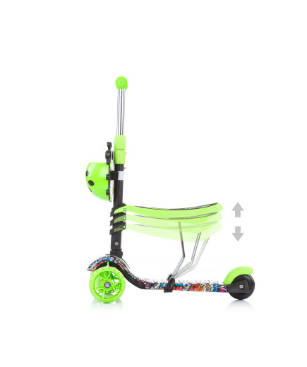 Детски скутер "Киди Ево" зелени графити