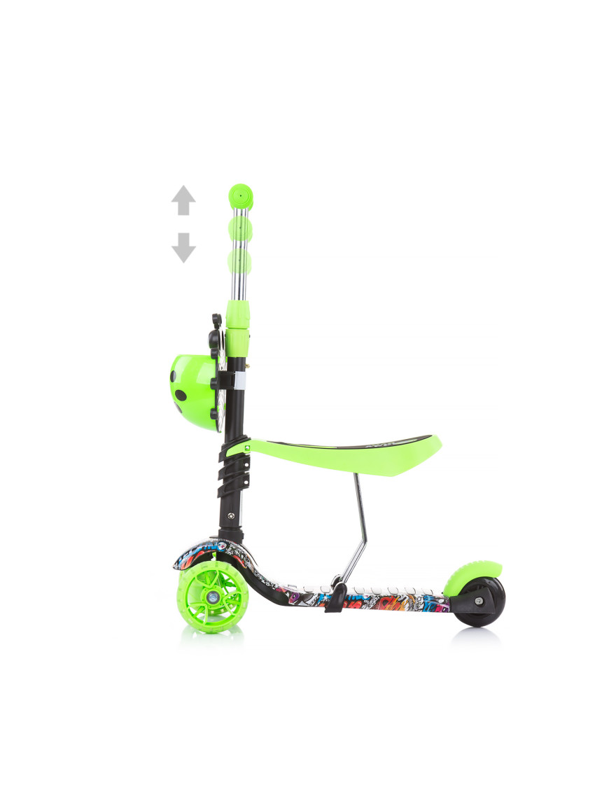 Детски скутер "Киди Ево" зелени графити