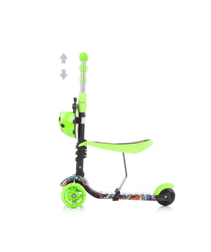 Детски скутер "Киди Ево" зелени графити