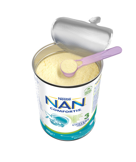 Nestlé® NAN ® Comfortis 3,  след 12-тия месец, Висококачественa обогатенa млечна напитка на прах, 800g, метална кутия
