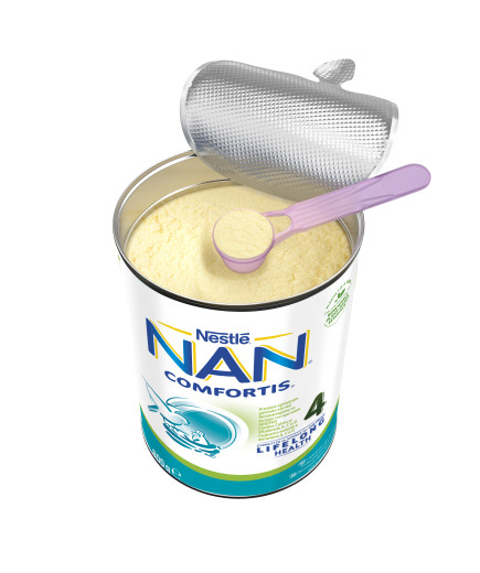 Nestlé® NAN ® Comfortis 4, след 2-рата годинка,Висококачественa обогатенa млечна напитка на прах, 800g, метална кутия