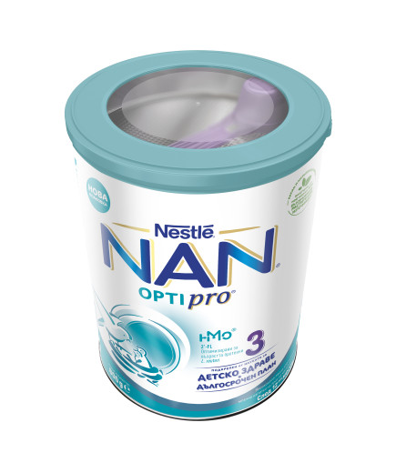 Nestlé® NAN® OPTIPRO® 3 HM-O®, след 12-тия месец, Висококачественa обогатенa млечна напитка на прах, 800g, метална кутия