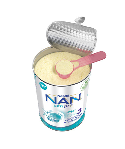 Nestlé NAN OPTIPRO 3 HM-O, 12+ месеца, Обогатено преходно мляко кутия, 400 гр
