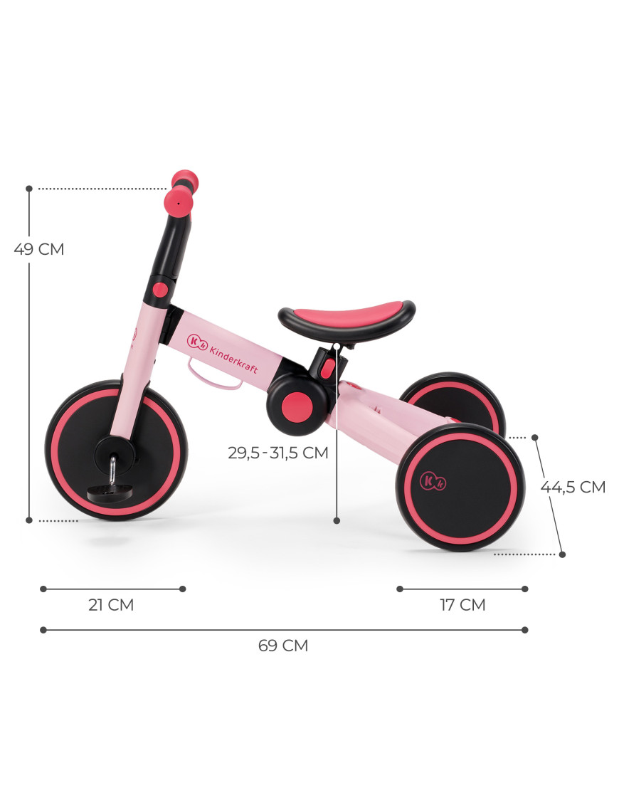 Kinderkraft триколка 3в1 4TRIKE pink