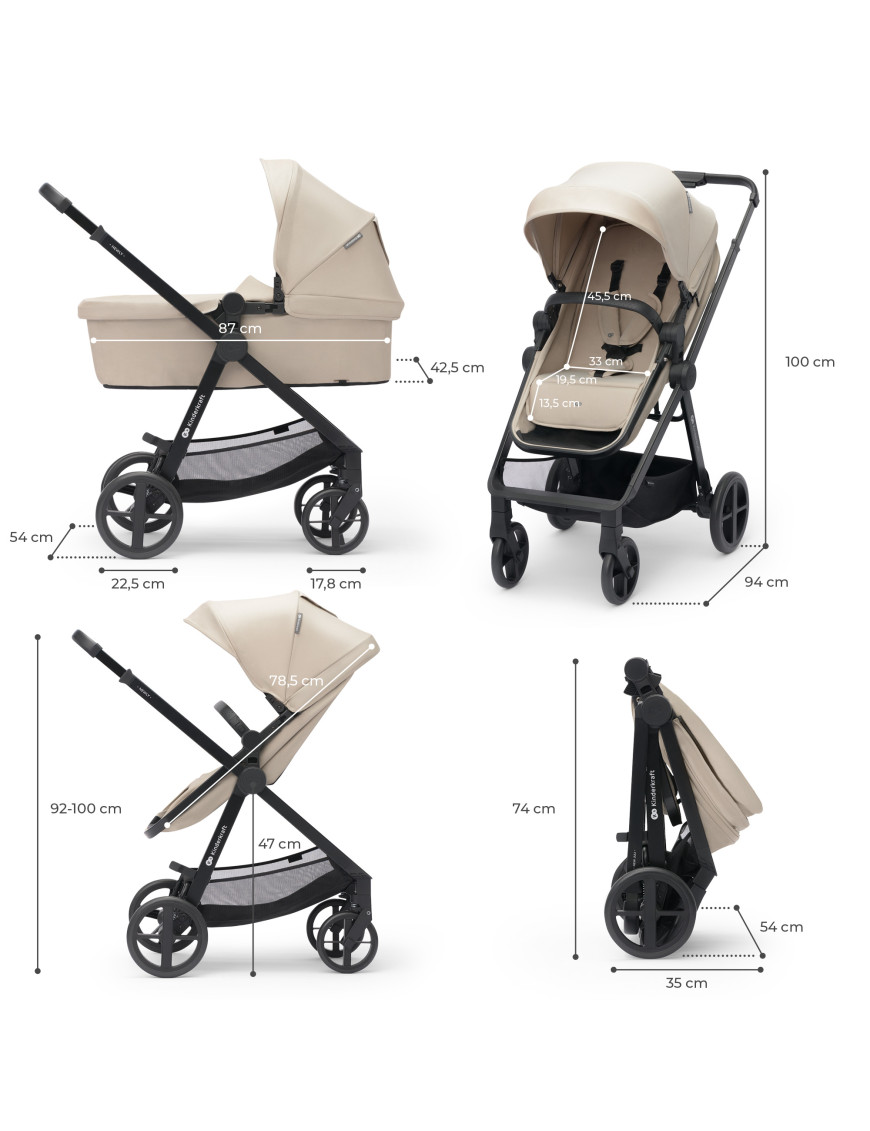 Kinderkraft NEWLY бебешка количка 4в1 SAND BEIGE