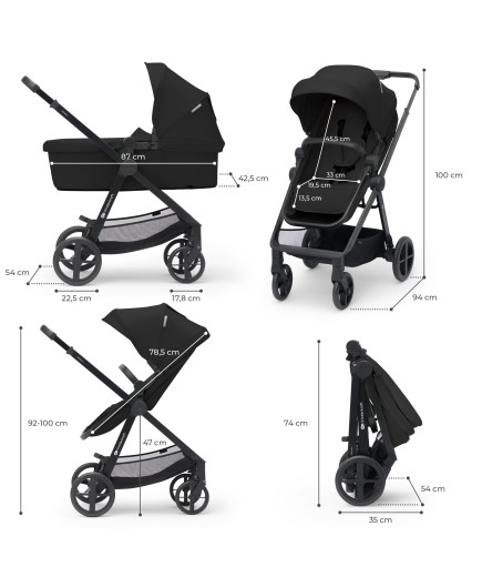 Kinderkraft NEWLY бебешка количка 4в1 CLASSIC BLACK