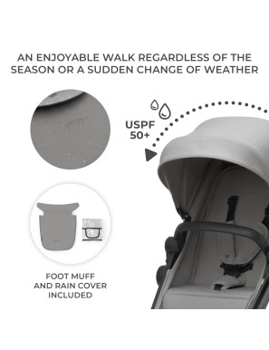 Kinderkraft NEWLY бебешка количка 4в1 MOONLIGHT GREY 2