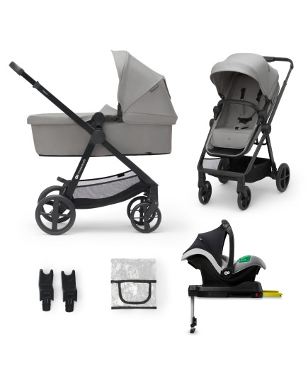 Kinderkraft NEWLY бебешка количка 4в1 MOONLIGHT GREY