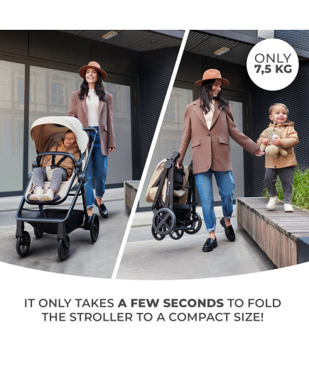 Kinderkraft NEWLY бебешка количка 4в1 MOONLIGHT GREY