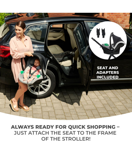 Kinderkraft NEWLY бебешка количка 4в1 MOONLIGHT GREY