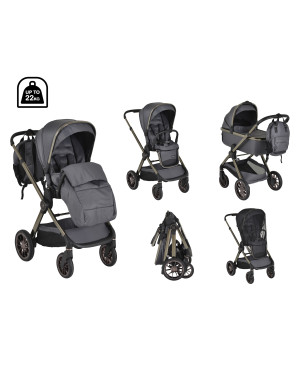 Комбинирана детска количка 2в1 iClick сив