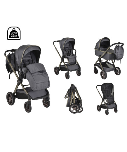 Комбинирана детска количка 2в1 iClick сив