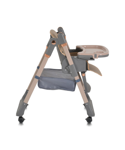 Детски стол за хранене с подарък Lindo бежов