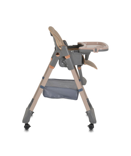 Детски стол за хранене с подарък Lindo бежов