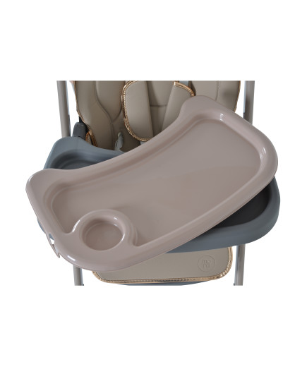 Детски стол за хранене с подарък Lindo бежов