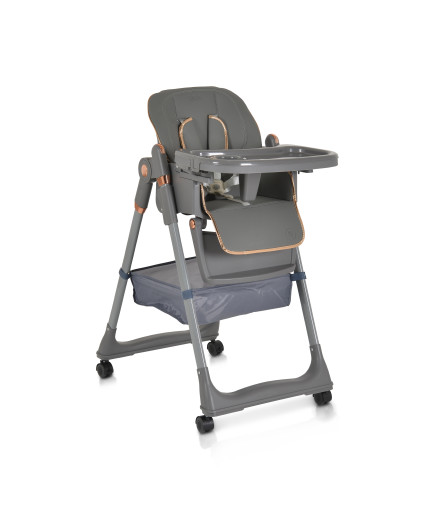 Детски стол за хранене с подарък Lindo сив