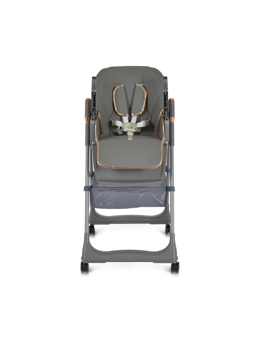 Детски стол за хранене с подарък Lindo сив