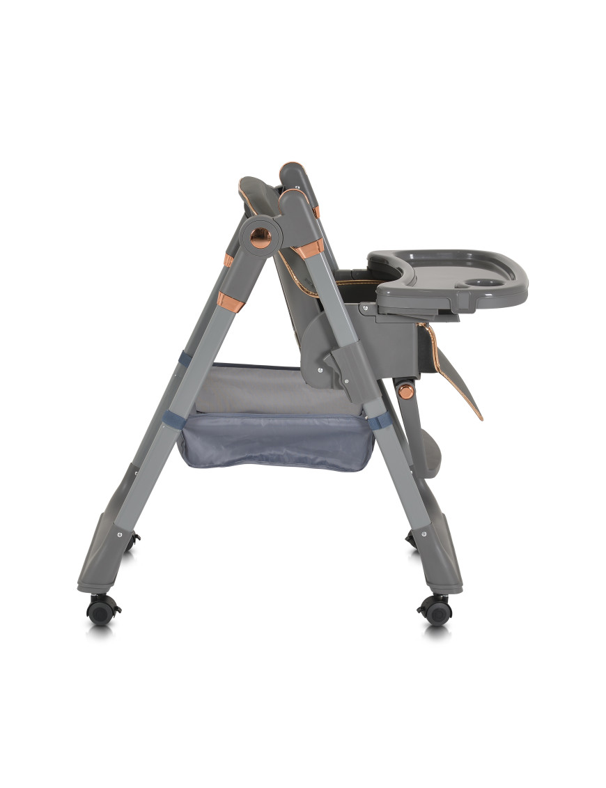 Детски стол за хранене с подарък Lindo сив