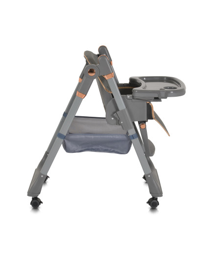 Детски стол за хранене с подарък Lindo сив