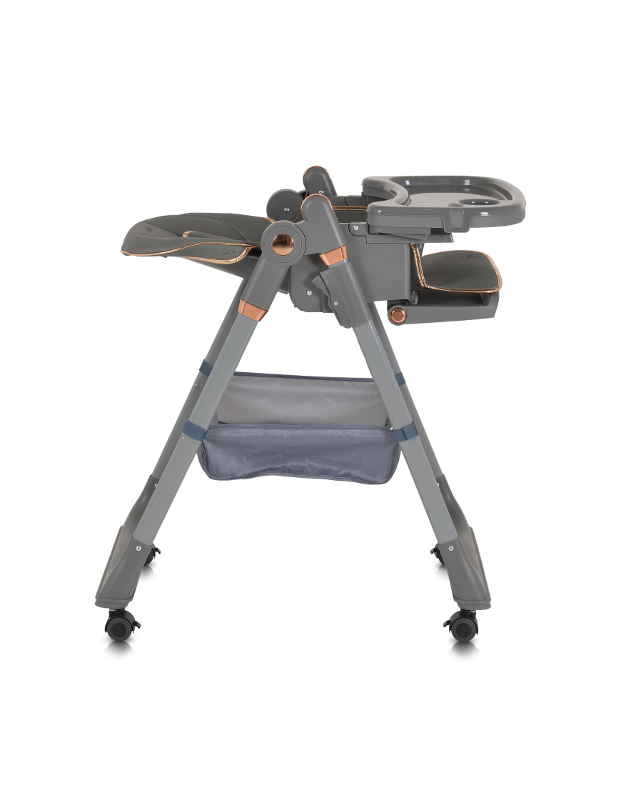 Детски стол за хранене с подарък Lindo сив