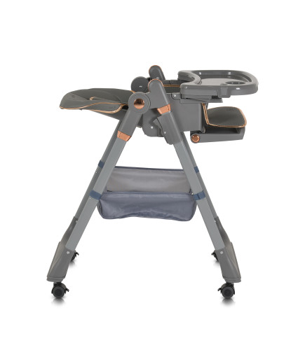 Детски стол за хранене с подарък Lindo сив