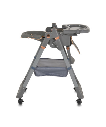 Детски стол за хранене с подарък Lindo сив